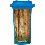 Rustic Wooden Fence Wheelie Bin Sticker Panel